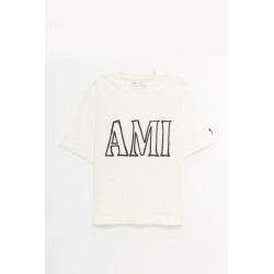 AMI BLANC CREME BOXY FIT T SHIRT
